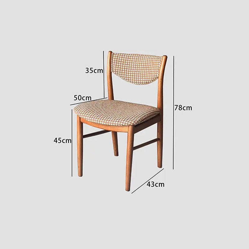Vintage Solid Wood Dining Chair Classic Retro Wooden Seat with Backrest